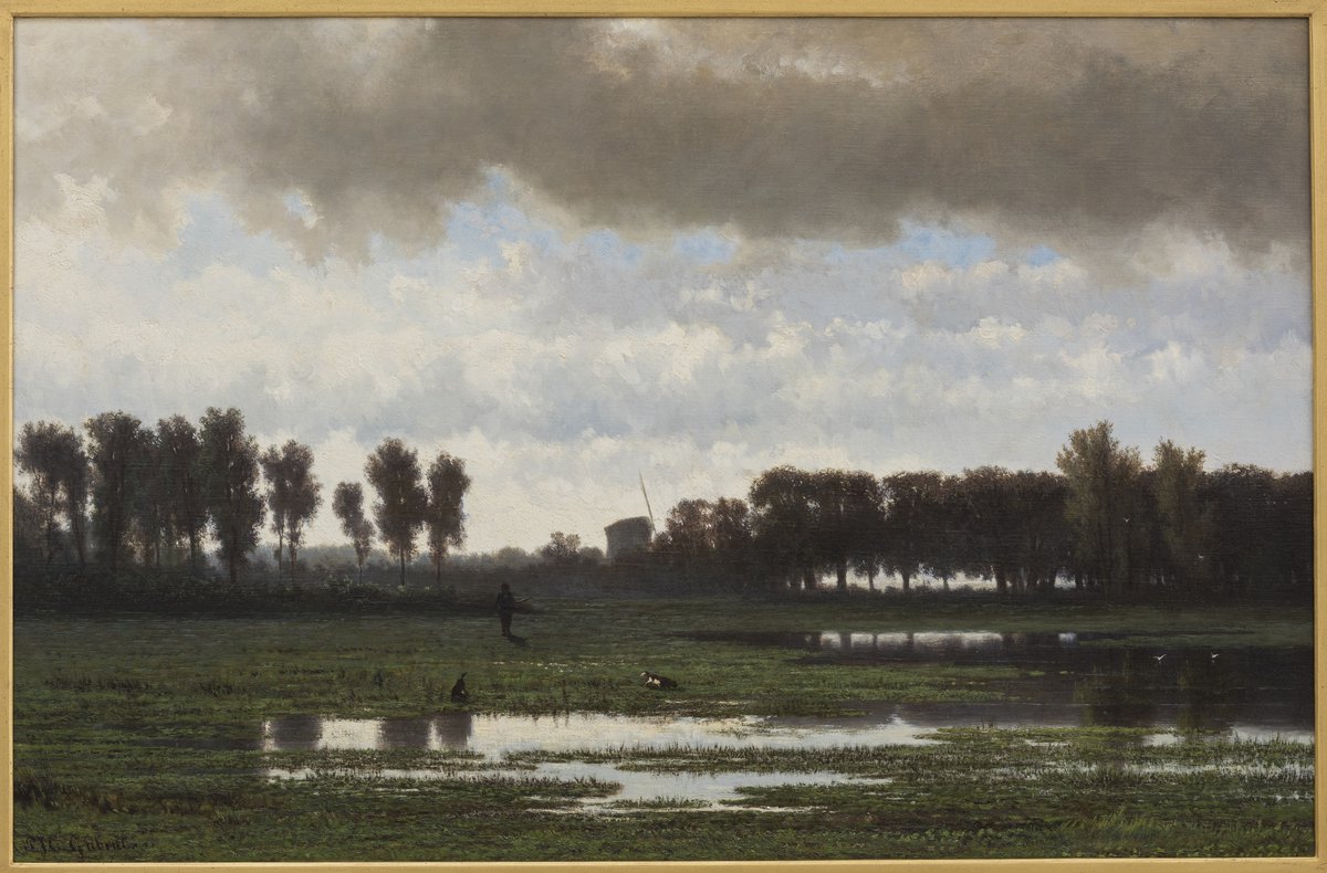 Constant Gabriël - Jager in polderlandschap - 1868-'70