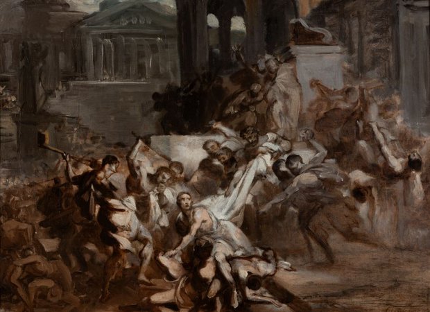 Theordore Géricault - Bloedbad op het Forum Romanum, vermoedelijk de moord op Keizer Galba - 1812