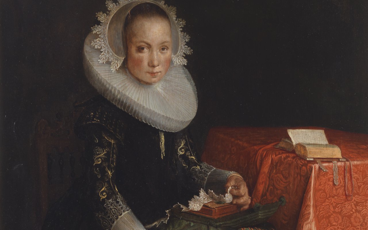 Joachim Wtewael - Portret van Eva Wtewael (1607-1635) - 1628