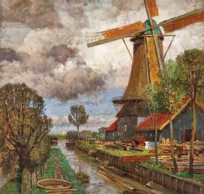 Tina Blau - Aan de Noordendijk. Dordrecht (Molen De Nagtegaal)