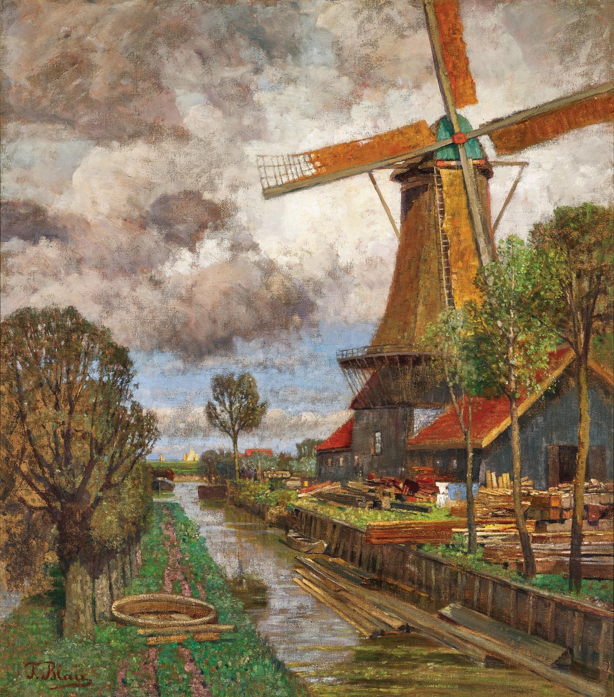 Tina Blau - Aan de Noordendijk. Dordrecht (Molen De Nagtegaal)