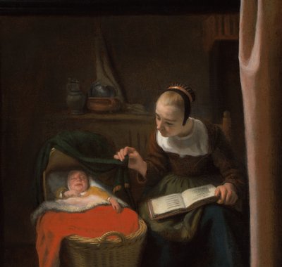 Nicolaes Maes - Vrouw bij de wieg - 1652-1662